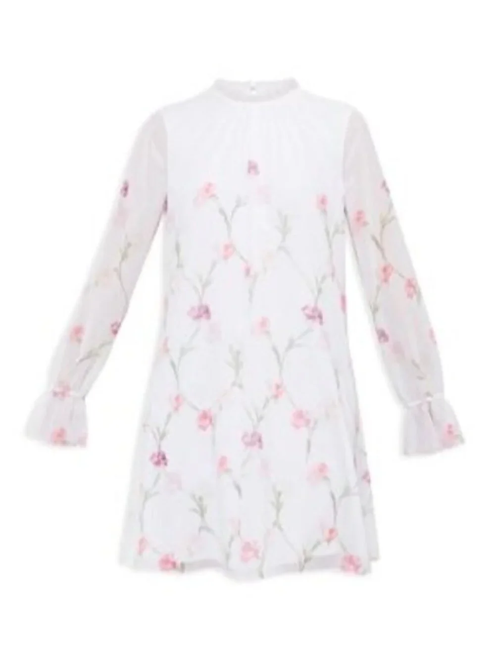 Ted Baker London DANIEA Sketchbook Floral Mini Dress Ruffle 0 XS Prom Romantic